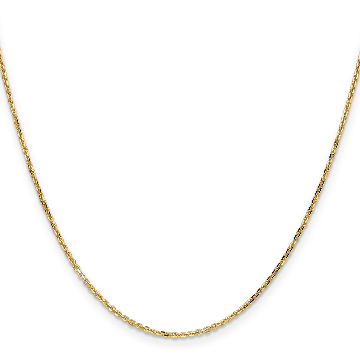 Gold (10K & 14K) Diamond-Cut Round Open Link Cable Chain - 10k Yellow Gold / 14 in / 1.4 mm