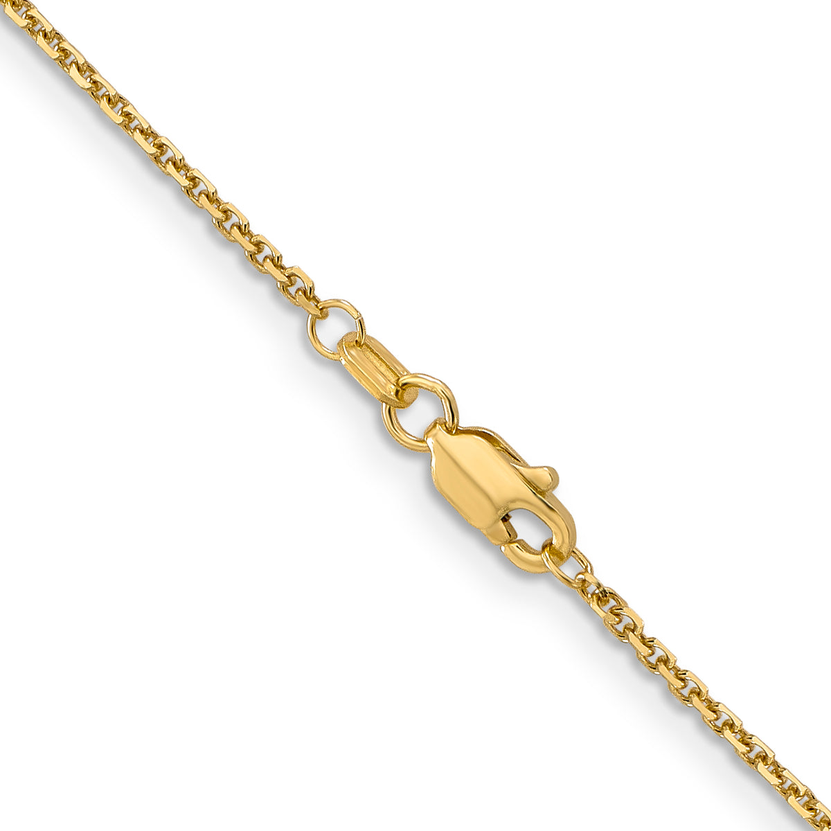 Gold (10K & 14K) Diamond-Cut Round Open Link Cable Chain - 10k Yellow Gold / 14 in / 1.4 mm