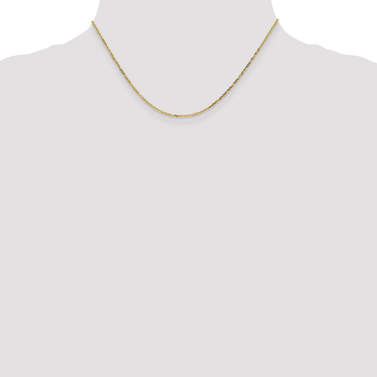 Gold (10K & 14K) Diamond-Cut Round Open Link Cable Chain - 10k Yellow Gold / 16 in / 1.4 mm