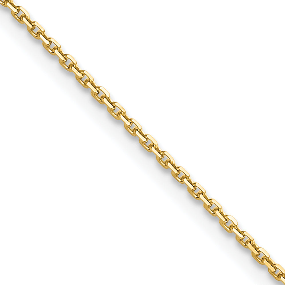 Gold (10K & 14K) Diamond-Cut Round Open Link Cable Chain - 10k Yellow Gold / 14 in / 1.4 mm