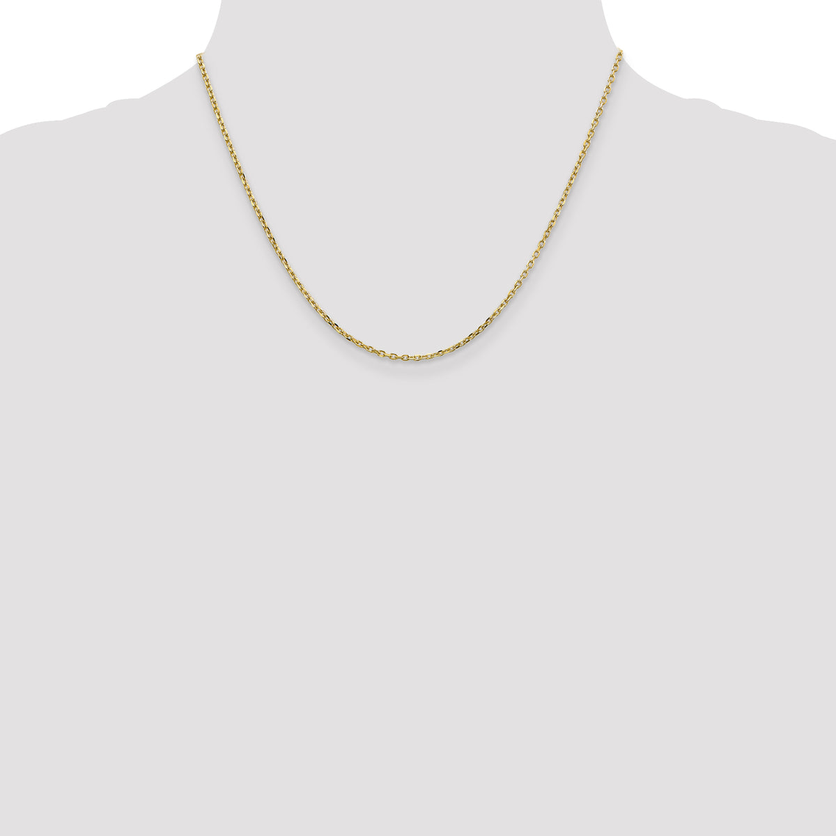 Gold (10K & 14K) Diamond-Cut Round Open Link Cable Chain - 10k Yellow Gold / 18 in / 1.8 mm