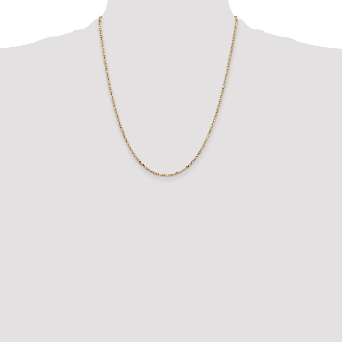 Gold (10K & 14K) Diamond-Cut Round Open Link Cable Chain - 10k Yellow Gold / 22 in / 1.8 mm