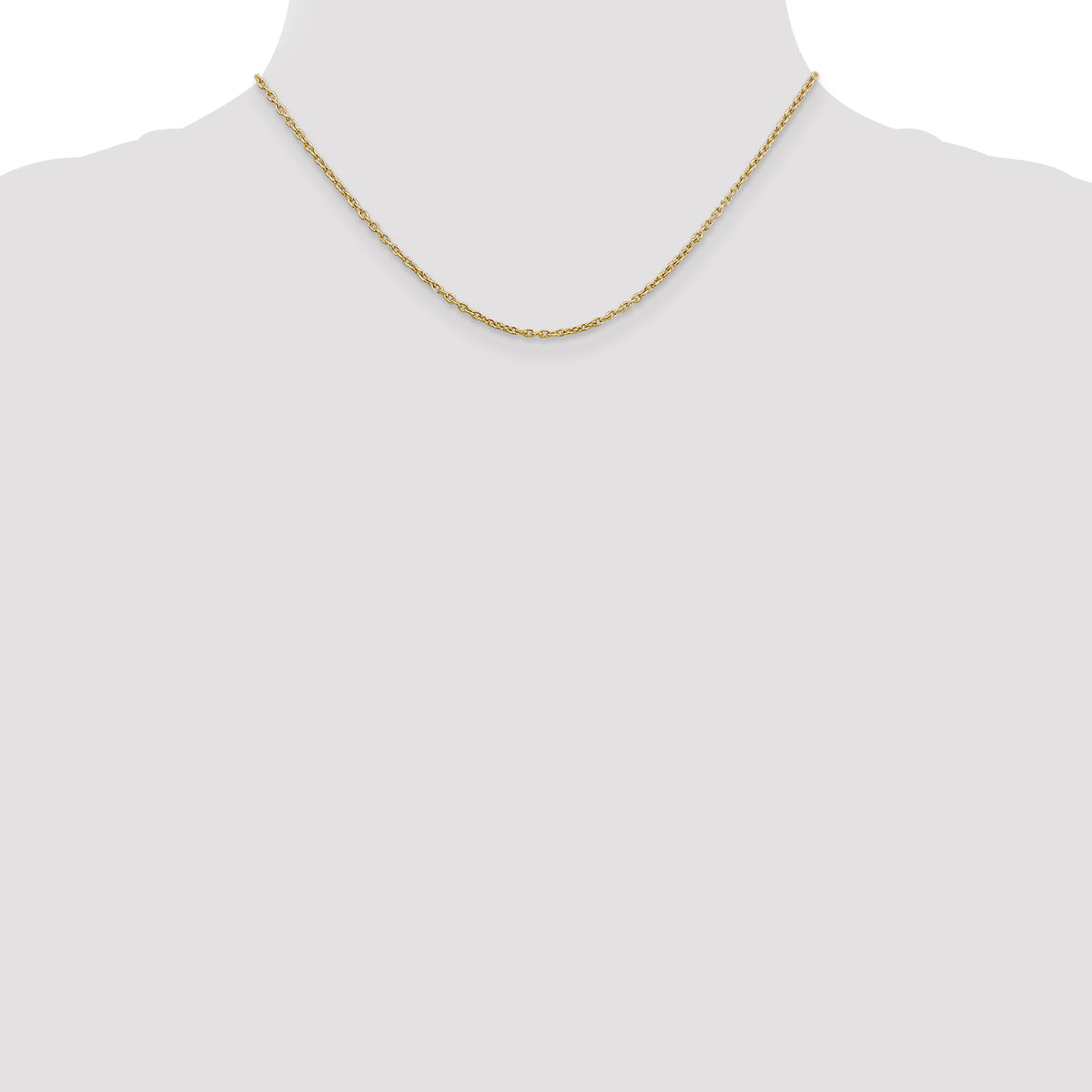Gold (10K & 14K) Round Open Link Cable Chain - 10k Yellow Gold / 16 in / 2 mm