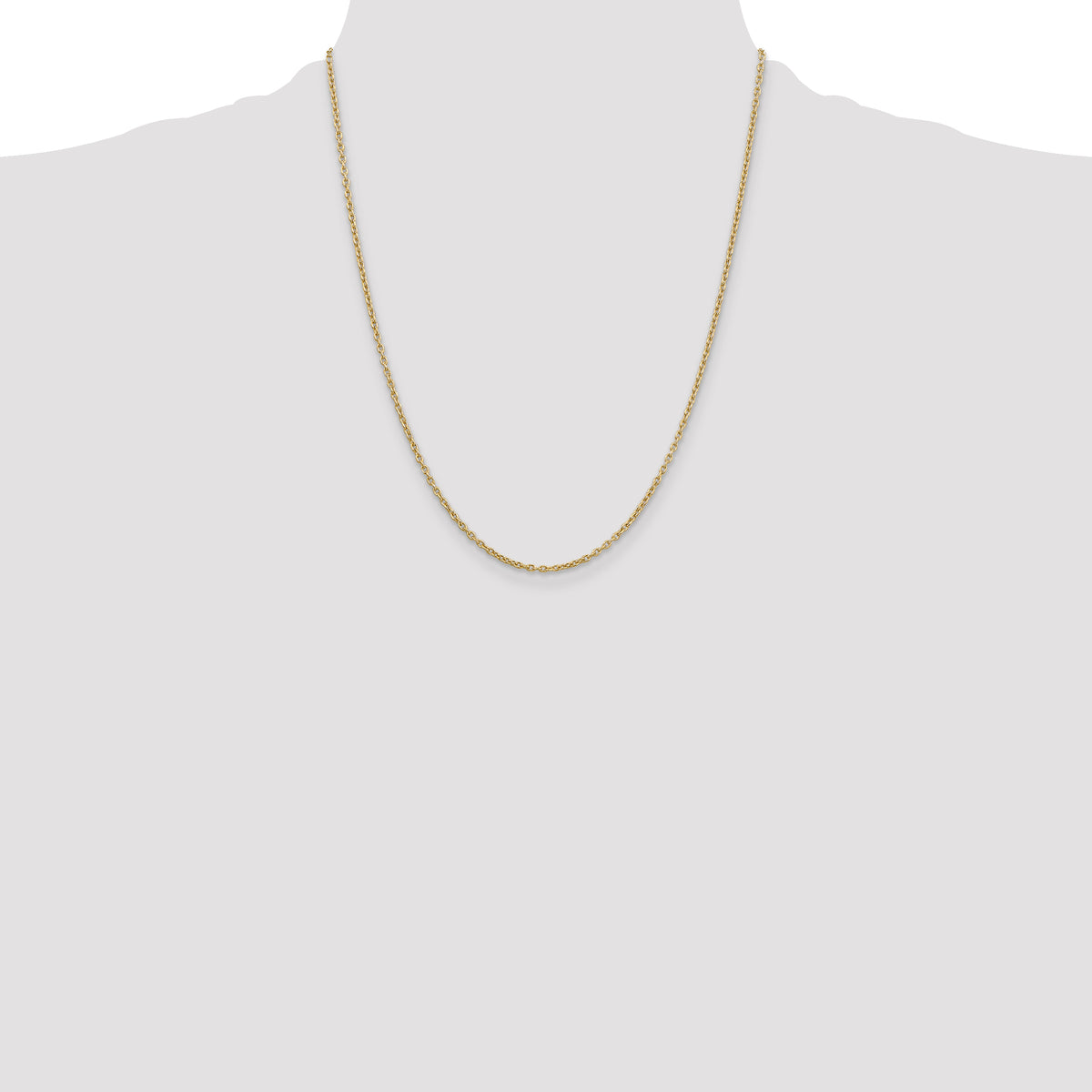 Gold (10K & 14K) Round Open Link Cable Chain - 10k Yellow Gold / 22 in / 2 mm