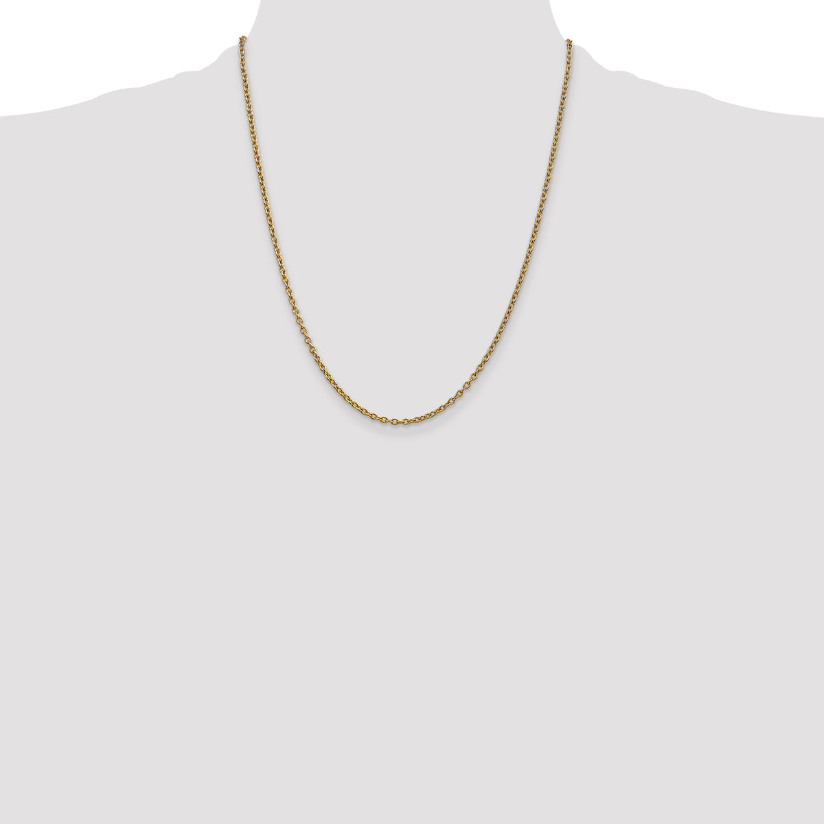 Gold (10K & 14K) Round Open Link Cable Chain - 10k Yellow Gold / 22 in / 2.4 mm