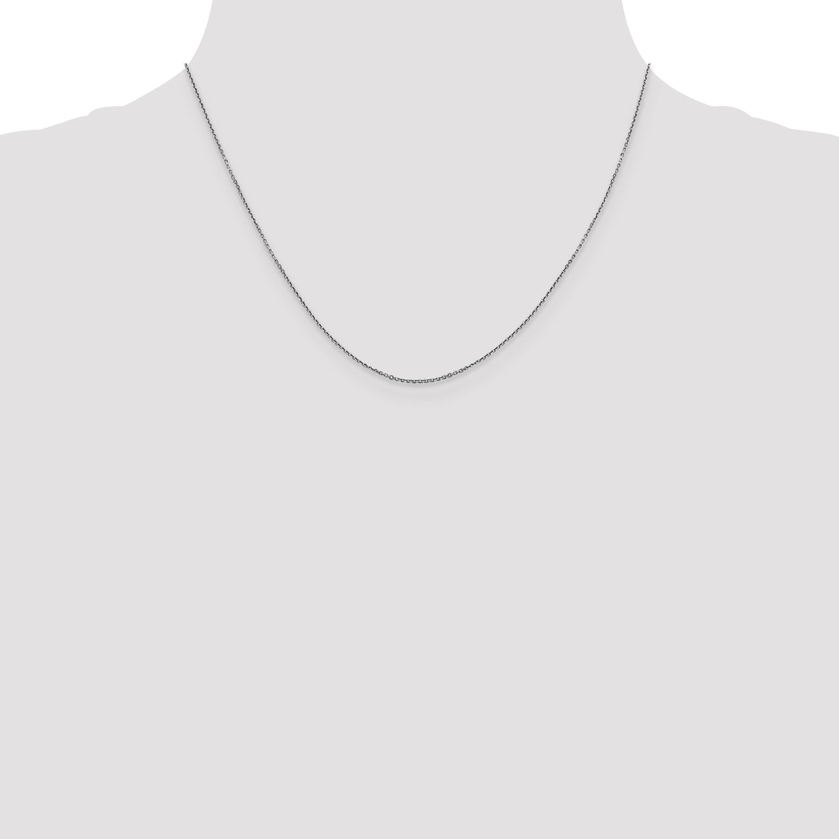 Gold (10K & 14K) Diamond-Cut Round Open Link Cable Chain - 10k White Gold / 18 in / 0.9 mm
