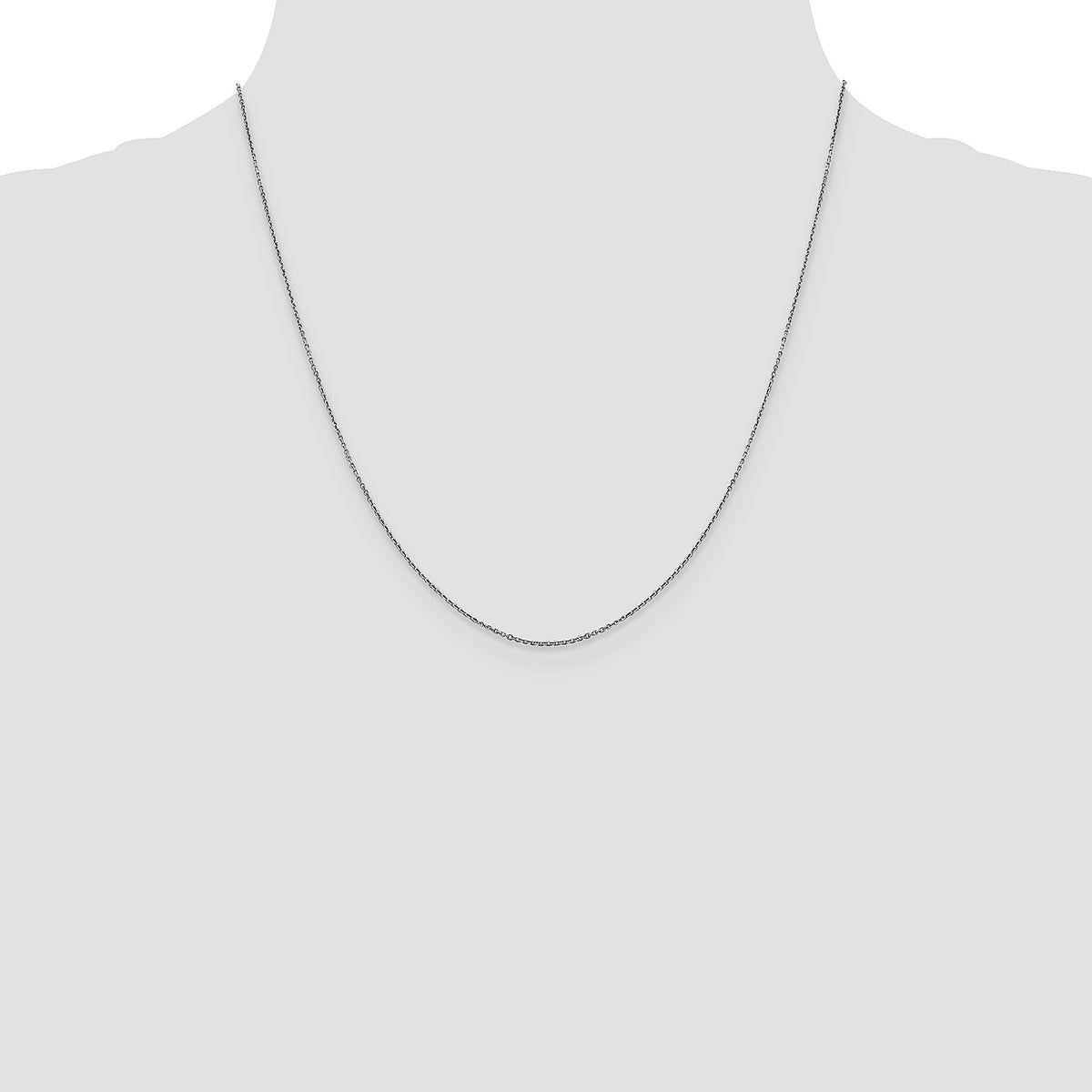 Gold (10K & 14K) Diamond-Cut Round Open Link Cable Chain - 10k White Gold / 20 in / 0.9 mm