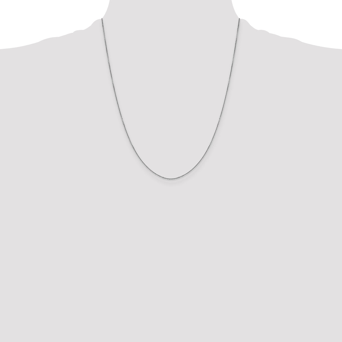 Gold (10K & 14K) Diamond-Cut Round Open Link Cable Chain - 10k White Gold / 22 in / 0.9 mm