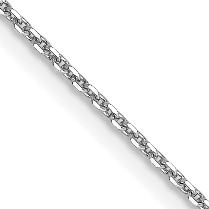 Gold (10K & 14K) Diamond-Cut Round Open Link Cable Chain - 10k White Gold / 16 in / 0.9 mm
