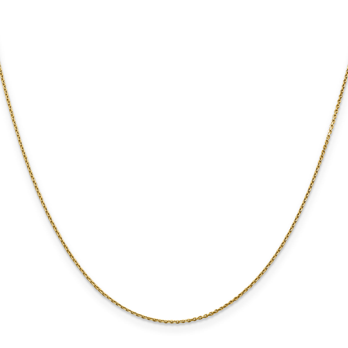 Gold (10K & 14K) Diamond-Cut Round Open Link Cable Chain - 10k Yellow Gold / 16 in / 0.9 mm