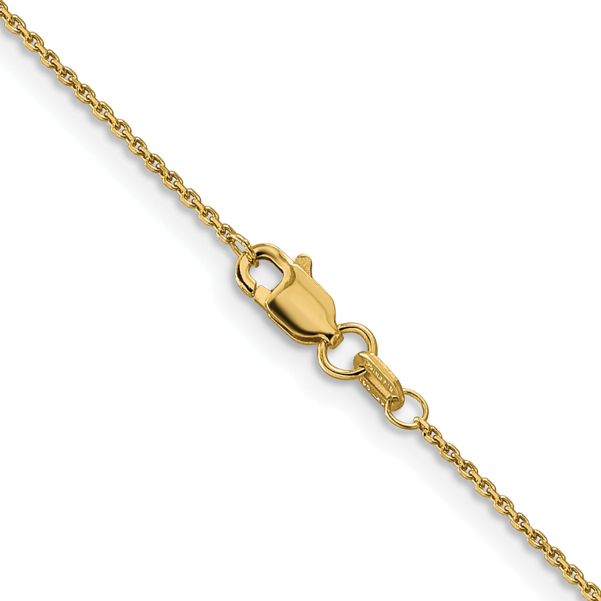 Gold (10K & 14K) Diamond-Cut Round Open Link Cable Chain - 10k Yellow Gold / 16 in / 0.9 mm