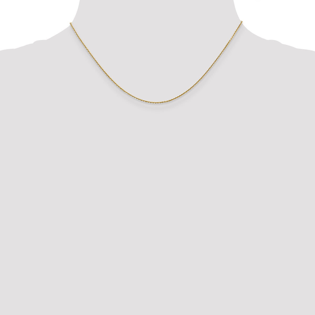 Gold (10K & 14K) Diamond-Cut Round Open Link Cable Chain - 10k Yellow Gold / 16 in / 0.9 mm