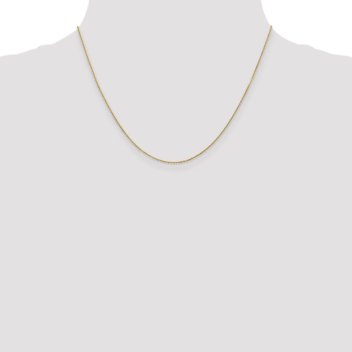 Gold (10K & 14K) Diamond-Cut Round Open Link Cable Chain - 10k Yellow Gold / 18 in / 0.9 mm