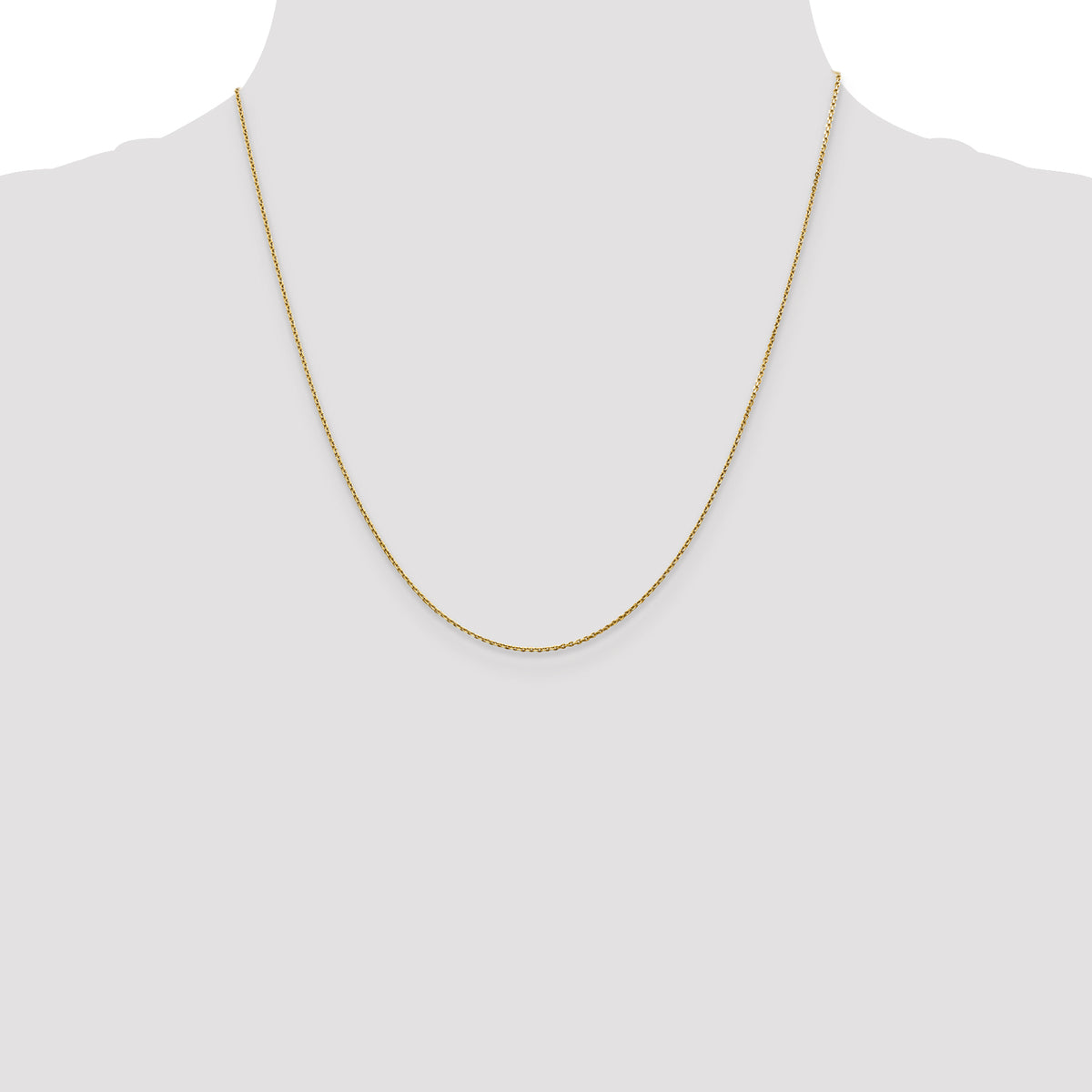 Gold (10K & 14K) Diamond-Cut Round Open Link Cable Chain - 10k Yellow Gold / 20 in / 0.9 mm