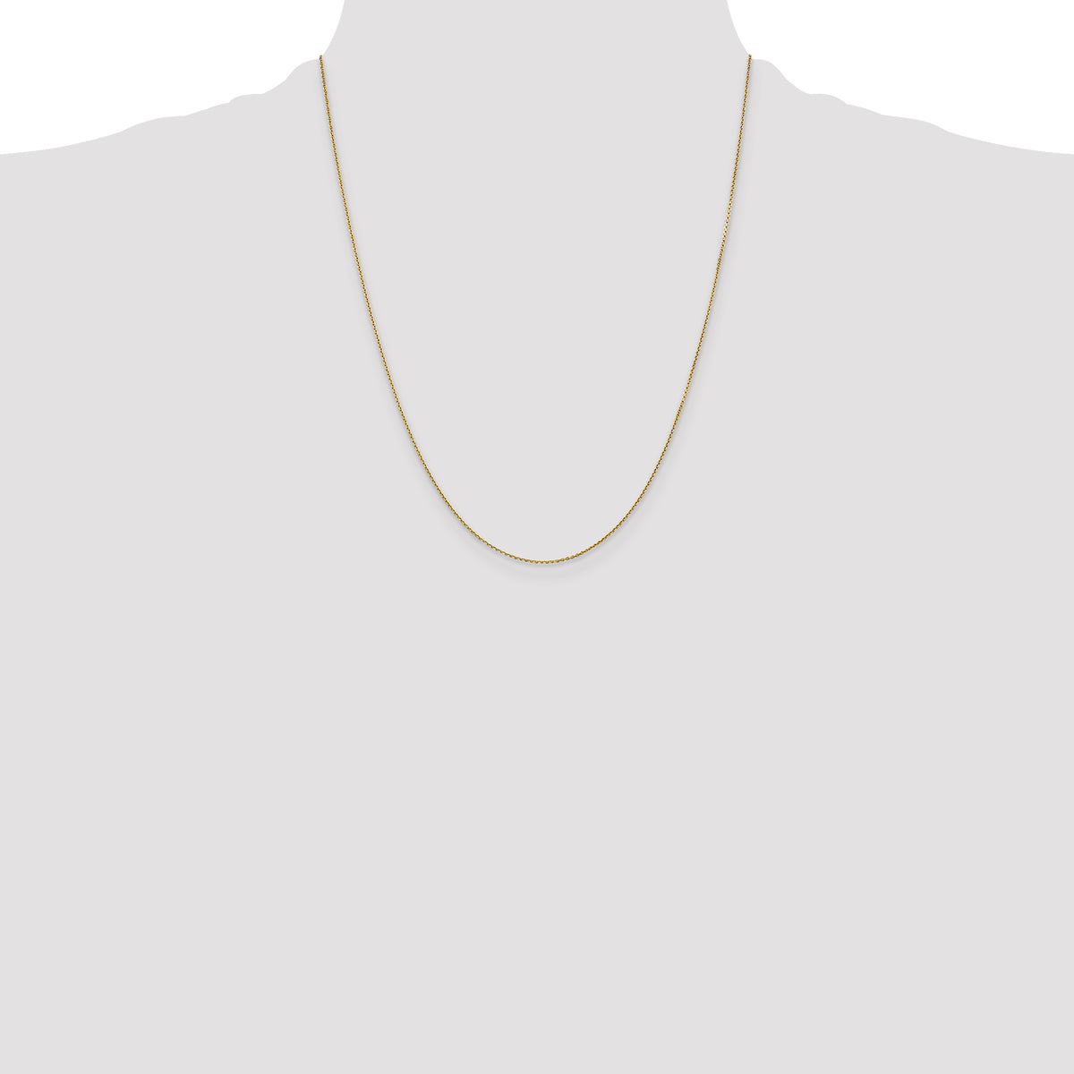 Gold (10K & 14K) Diamond-Cut Round Open Link Cable Chain - 10k Yellow Gold / 22 in / 0.9 mm