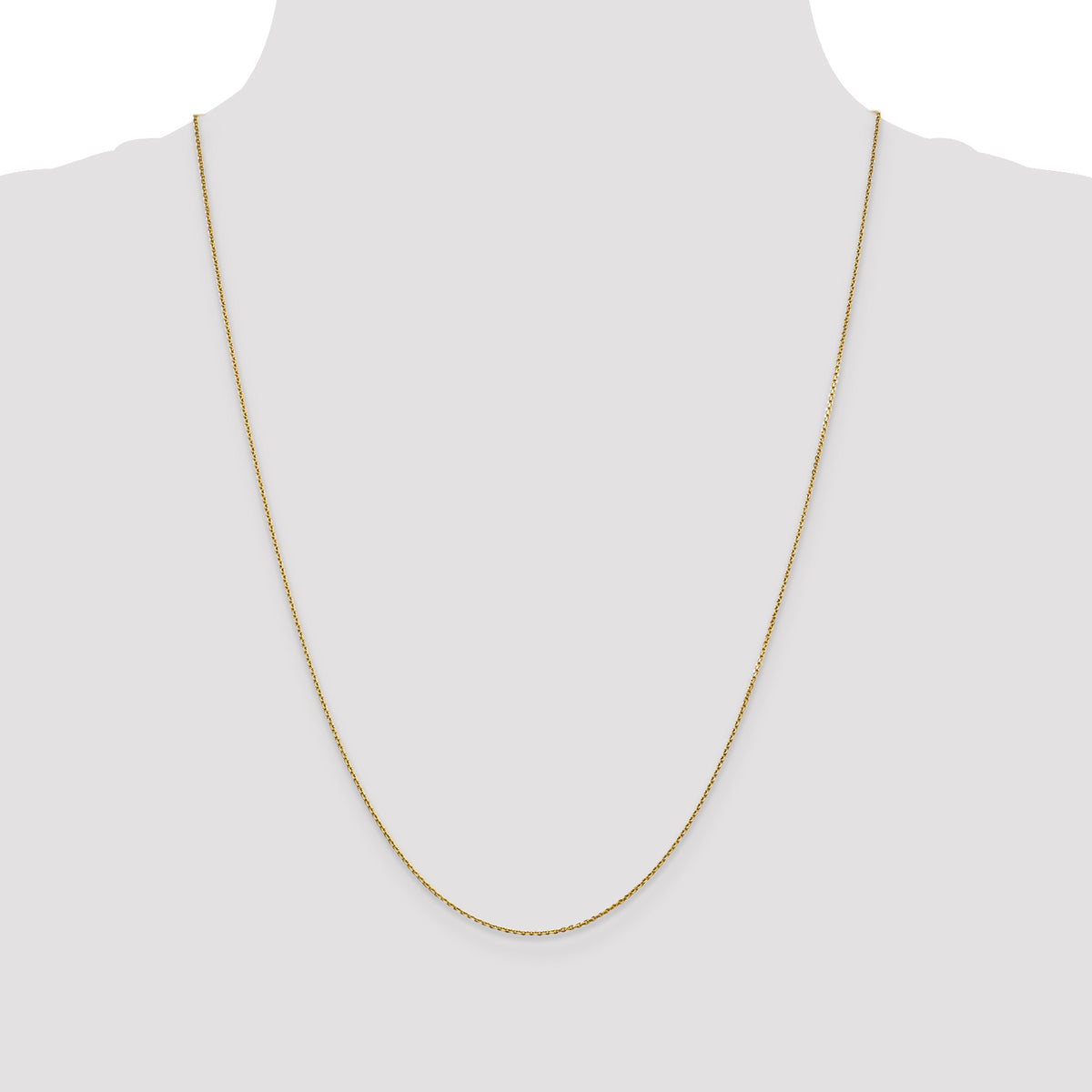 Gold (10K & 14K) Diamond-Cut Round Open Link Cable Chain - 10k Yellow Gold / 24 in / 0.9 mm