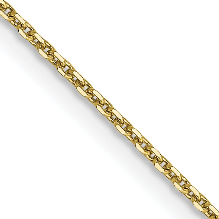 Gold (10K & 14K) Diamond-Cut Round Open Link Cable Chain - 10k Yellow Gold / 16 in / 0.9 mm
