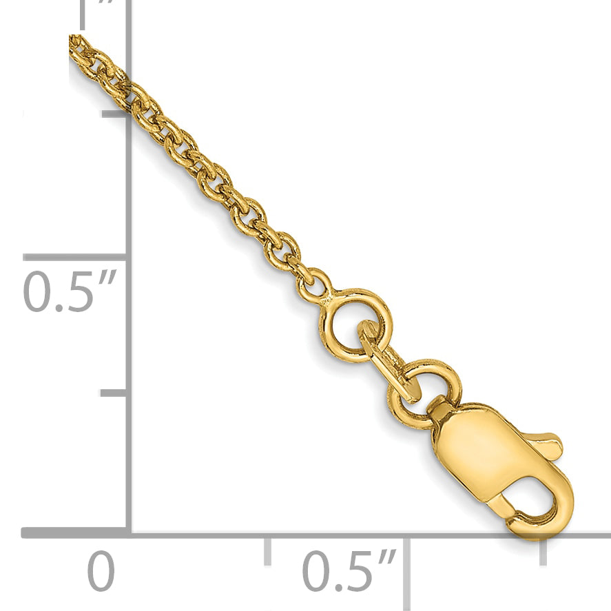 Gold (10K & 14K) Forzantina Cable Chain Anklet - 10k Yellow Gold / 9 in / 1.4 mm