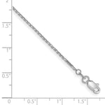 Gold (10K & 14K) Diamond-Cut Cable Chain Anklet - 10k White Gold / 9 in / 1.2 mm
