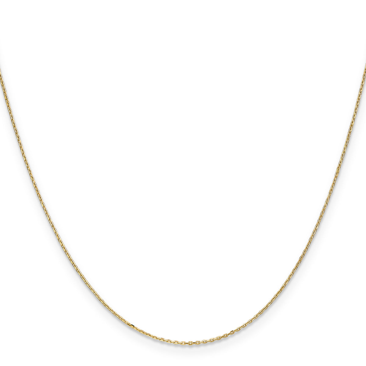 Gold (10K & 14K) Diamond-Cut Cable Chain - 10k Yellow Gold / 14 in / 0.8 mm, Spring Ring