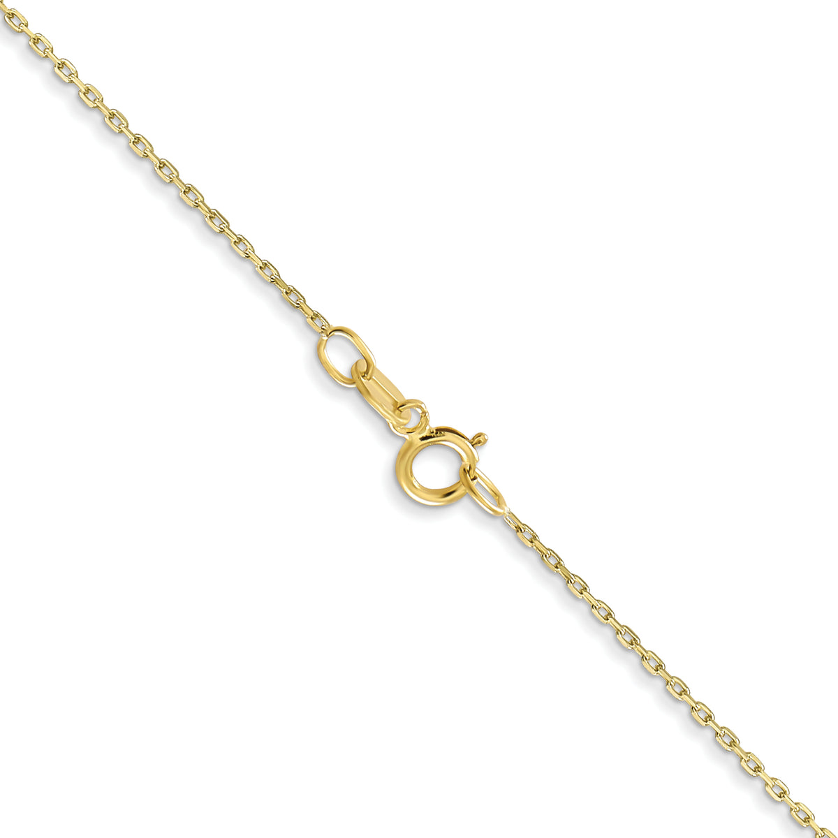 Gold (10K & 14K) Diamond-Cut Cable Chain - 10k Yellow Gold / 14 in / 0.8 mm, Spring Ring