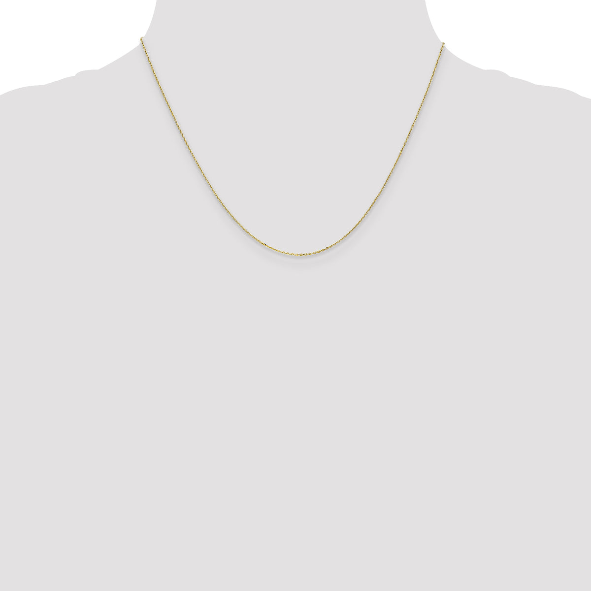 Gold (10K & 14K) Diamond-Cut Cable Chain - 10k Yellow Gold / 18 in / 0.8 mm, Spring Ring