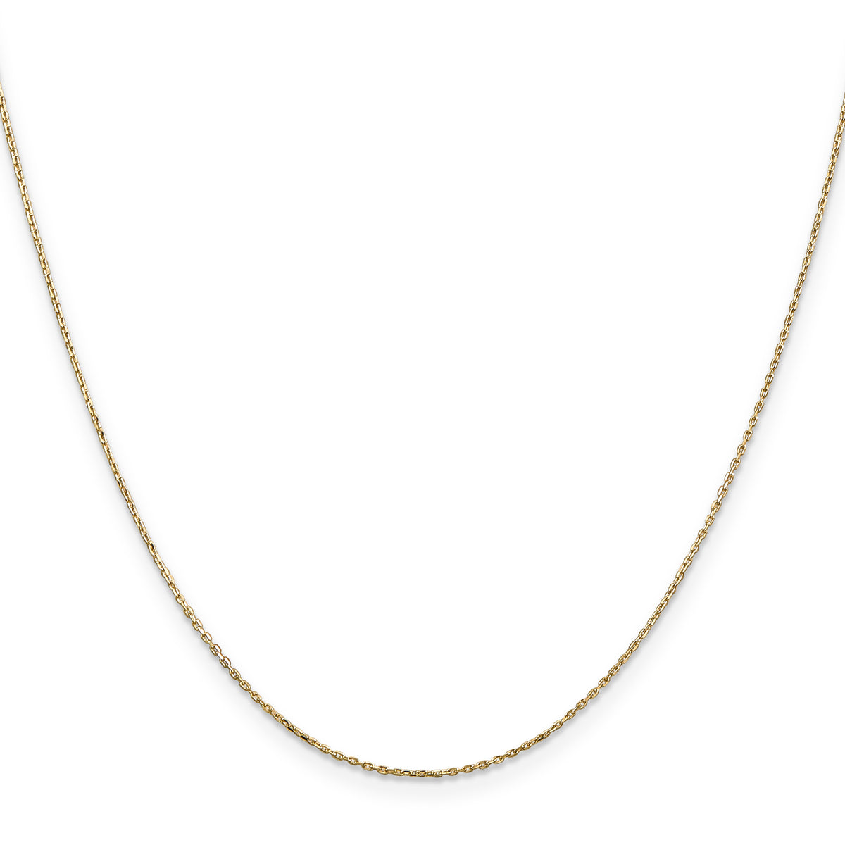 Gold (10K & 14K) Diamond-Cut Cable Chain - 10k Yellow Gold / 14 in / 0.8 mm, Lobster