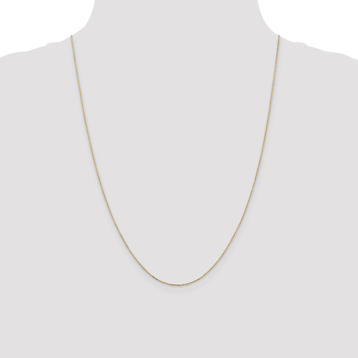 Gold (10K & 14K) Diamond-Cut Cable Chain - 10k Yellow Gold / 24 in / 0.8 mm, Lobster