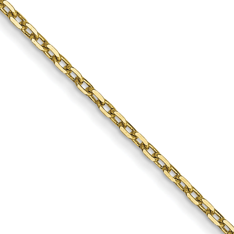 Gold (10K & 14K) Diamond-Cut Cable Chain - 10k Yellow Gold / 22 in / 0.8 mm, Spring Ring