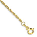 Gold (10K & 14K) Singapore Chain Anklet - 10k Yellow Gold / 9 in / 1.4 mm