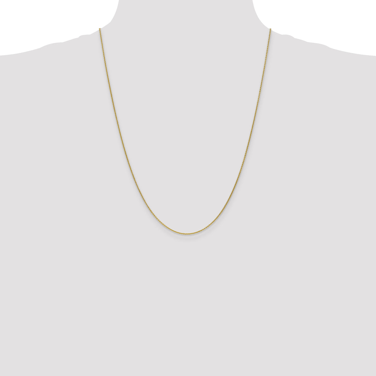 Gold (10K & 14K) Round Open Link Cable Chain - 10k Yellow Gold / 24 in / 1 mm