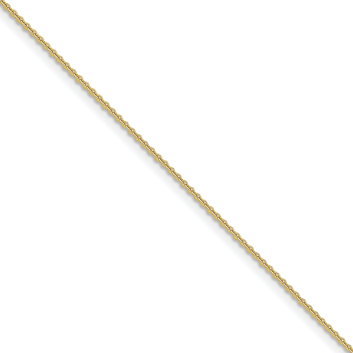 Gold (10K & 14K) Round Open Link Cable Chain Anklet - 10k Yellow Gold / 10 in / 1.4 mm