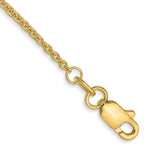 Gold (10K & 14K) Round Open Link Cable Chain Anklet - 10k Yellow Gold / 9 in / 1.4 mm