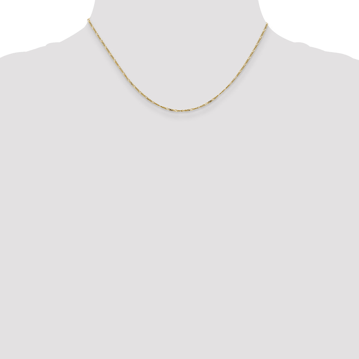 Gold (10K & 14K) Flat Figaro Chain - 10k Yellow Gold / 16 in / 1.25 mm