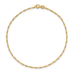 Gold (10K & 14K) Flat Figaro Chain Bracelet - 10k Yellow Gold / 6 in / 1.25 mm