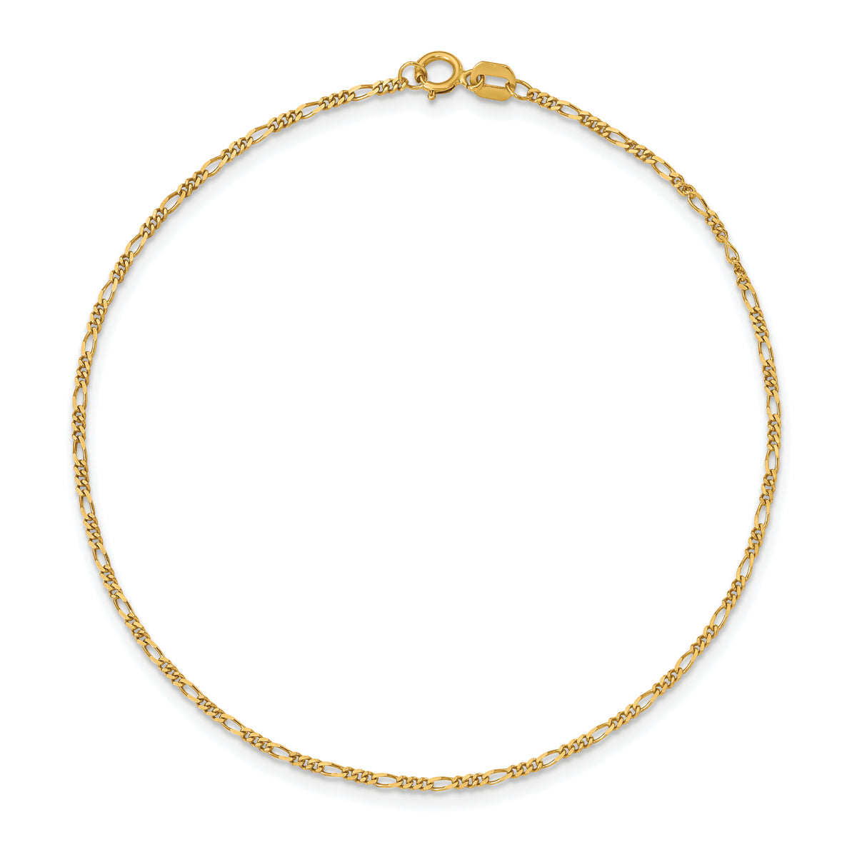 Gold (10K & 14K) Flat Figaro Chain Bracelet - 10k Yellow Gold / 6 in / 1.25 mm
