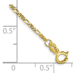 Gold (10K & 14K) Flat Figaro Chain Bracelet - 10k Yellow Gold / 6 in / 1.25 mm
