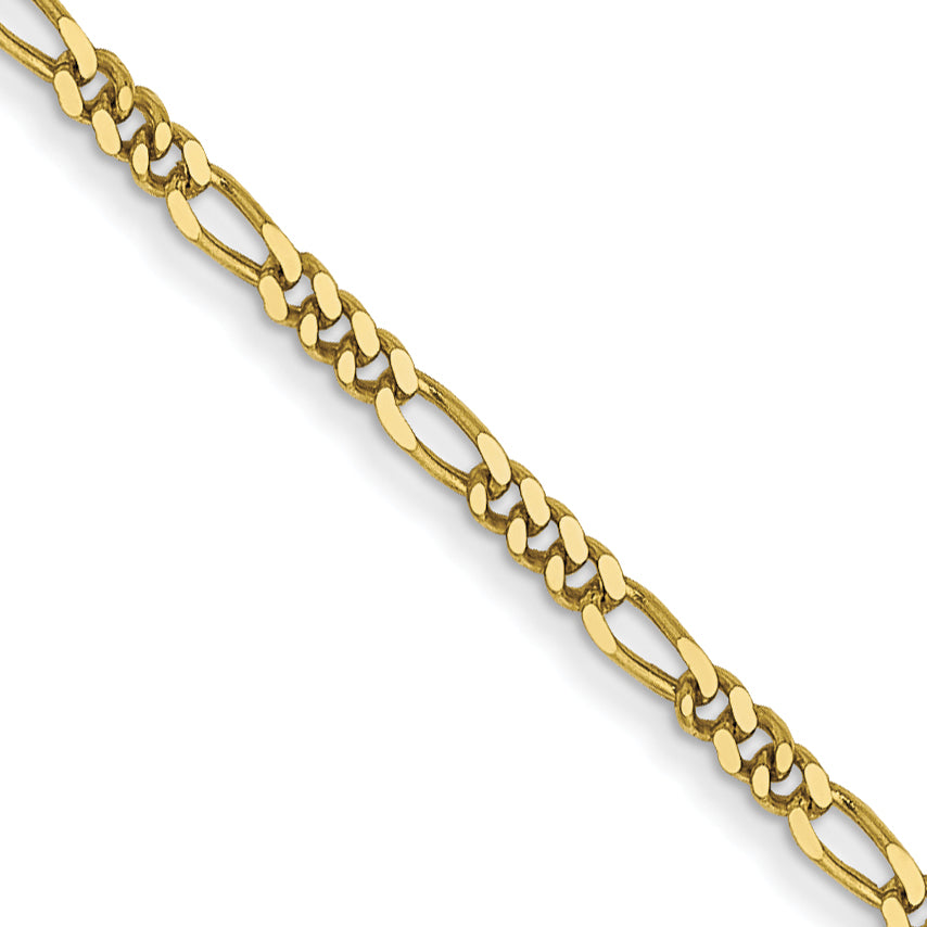 Gold (10K & 14K) Flat Figaro Chain - 10k Yellow Gold / 16 in / 1.25 mm