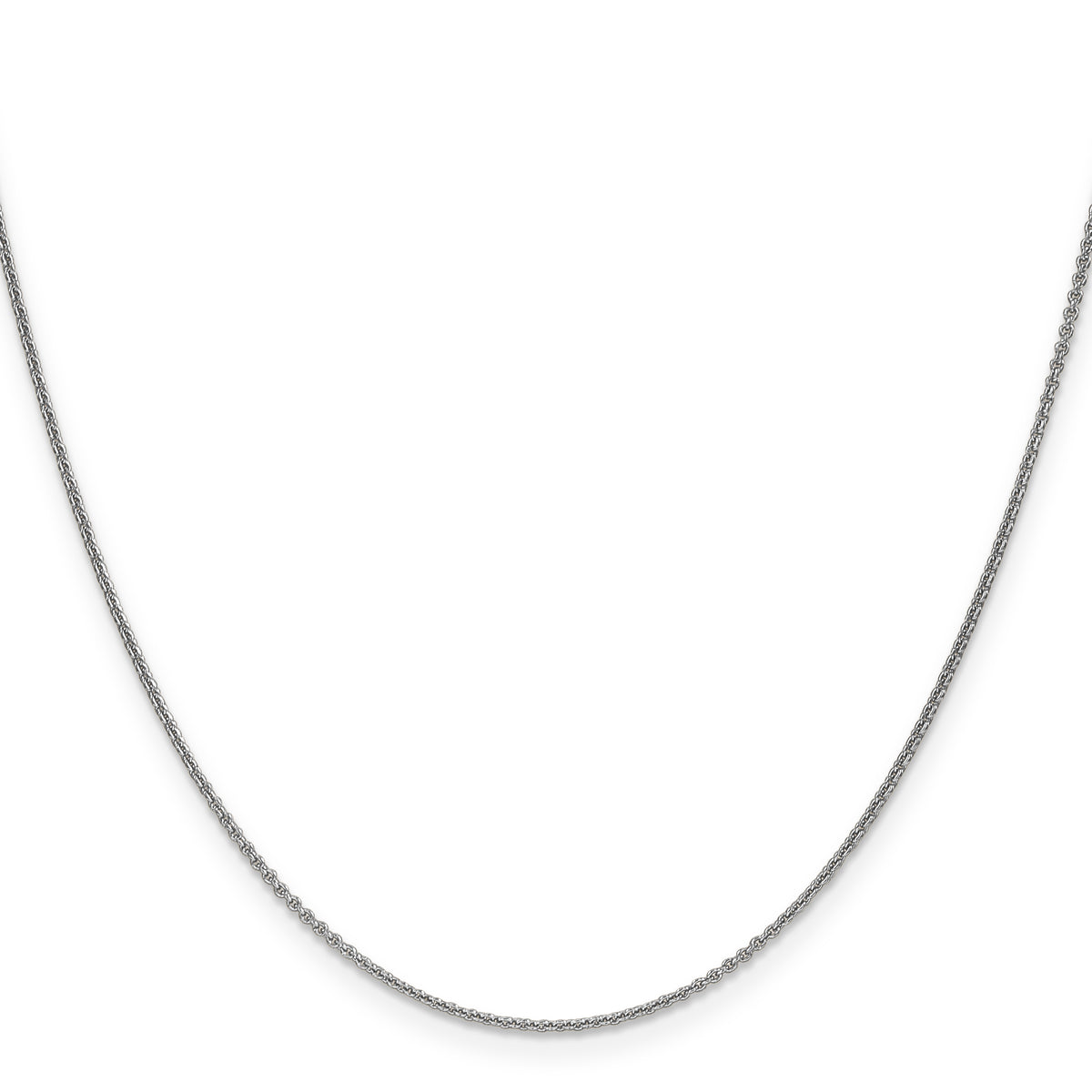 Gold (10K & 14K) Round Open Link Cable Chain - 10k White Gold / 16 in / 1 mm