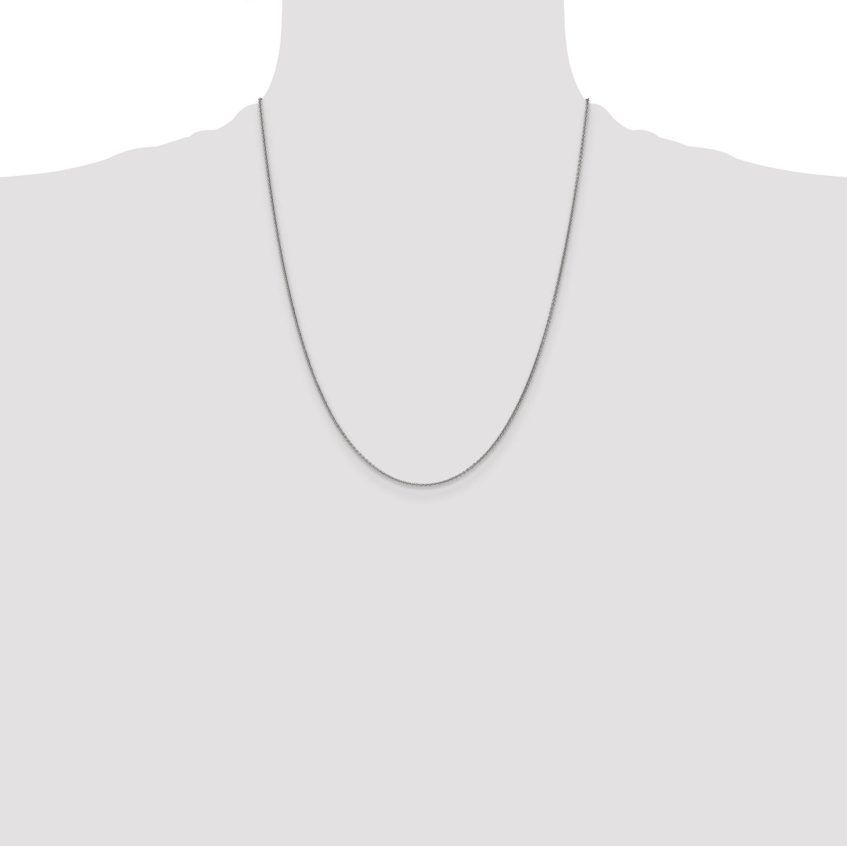 Gold (10K & 14K) Round Open Link Cable Chain - 10k White Gold / 22 in / 1 mm