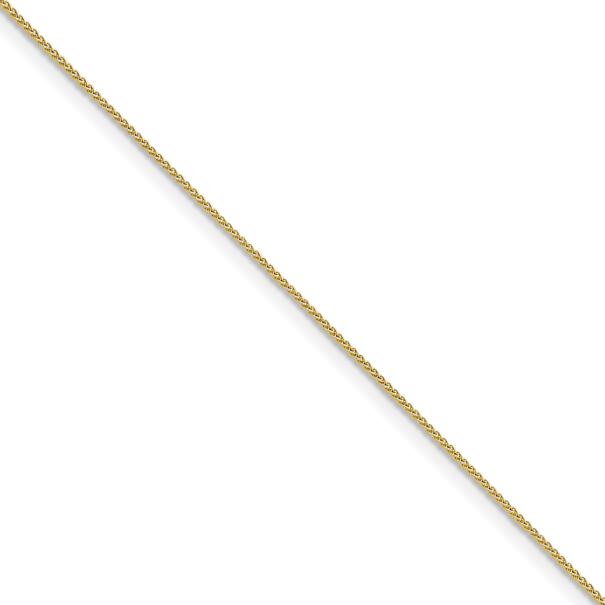 Gold (10K & 14K) Parisian Wheat Chain Anklet - 10k Yellow Gold / 10 in / 1 mm