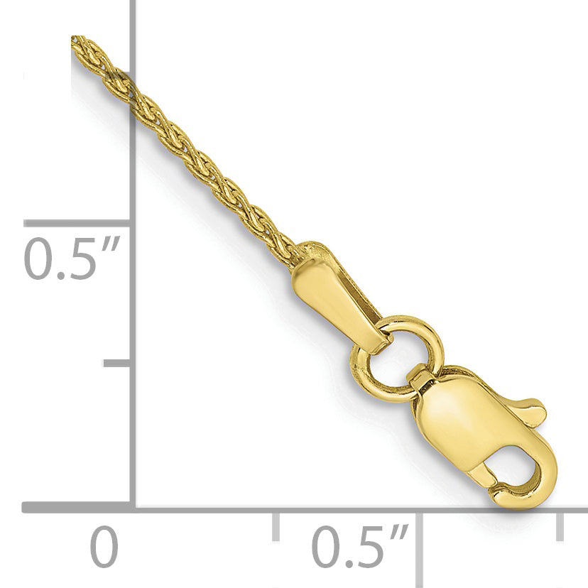 Gold (10K & 14K) Parisian Wheat Chain Anklet - 10k Yellow Gold / 10 in / 1.2 mm