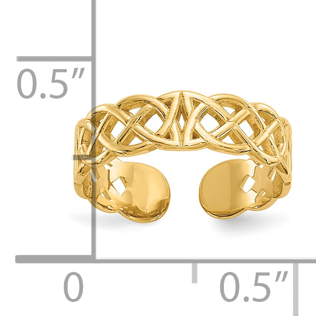 Gold Polished Celtic Toe Ring - 10k Yellow Gold
