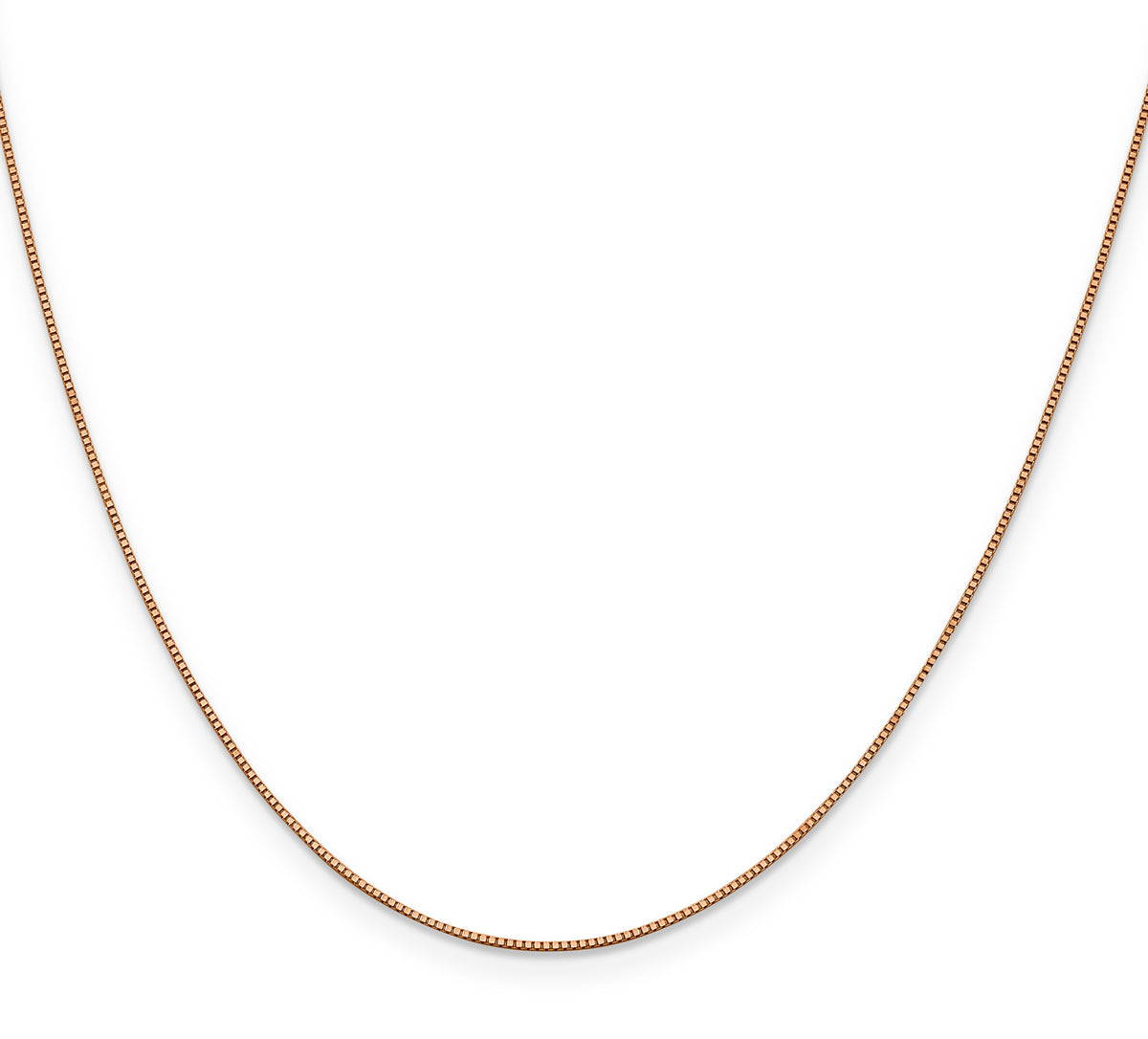 Gold (10K & 14K) Box Chain - 10k Rose Gold / 16 in / 0.7 mm, Lobster
