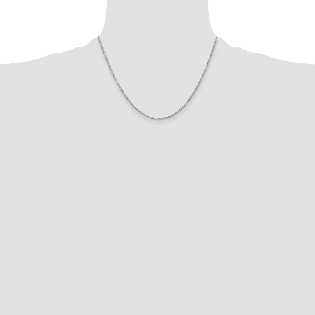 Gold (10K & 14K) Carded Cable Rope Chain - 14k White Gold / 18 in / 1.35 mm