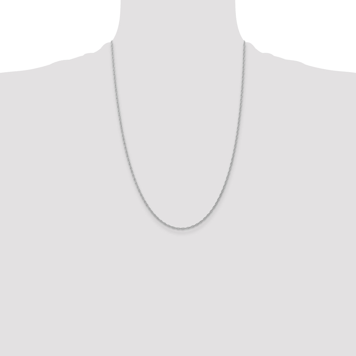 Gold (10K & 14K) Carded Cable Rope Chain - 14k White Gold / 24 in / 1.35 mm