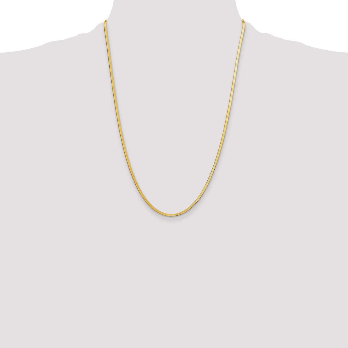 Gold (10K & 14K) Silky Herringbone Chain - 10k Yellow Gold / 24 in / 2.5 mm
