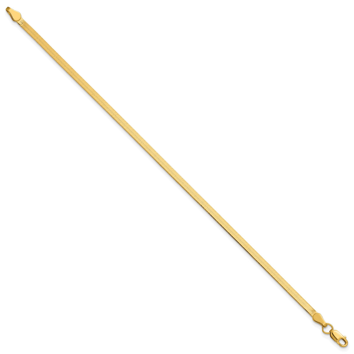 Gold (10K & 14K) Silky Herringbone Chain Bracelet - 10k Yellow Gold / 7 in / 2.5 mm#10k Yellow Gold_2.5 mm