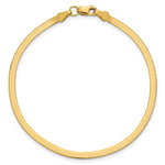Gold (10K & 14K) Silky Herringbone Chain Bracelet - 10k Yellow Gold / 7 in / 2.5 mm