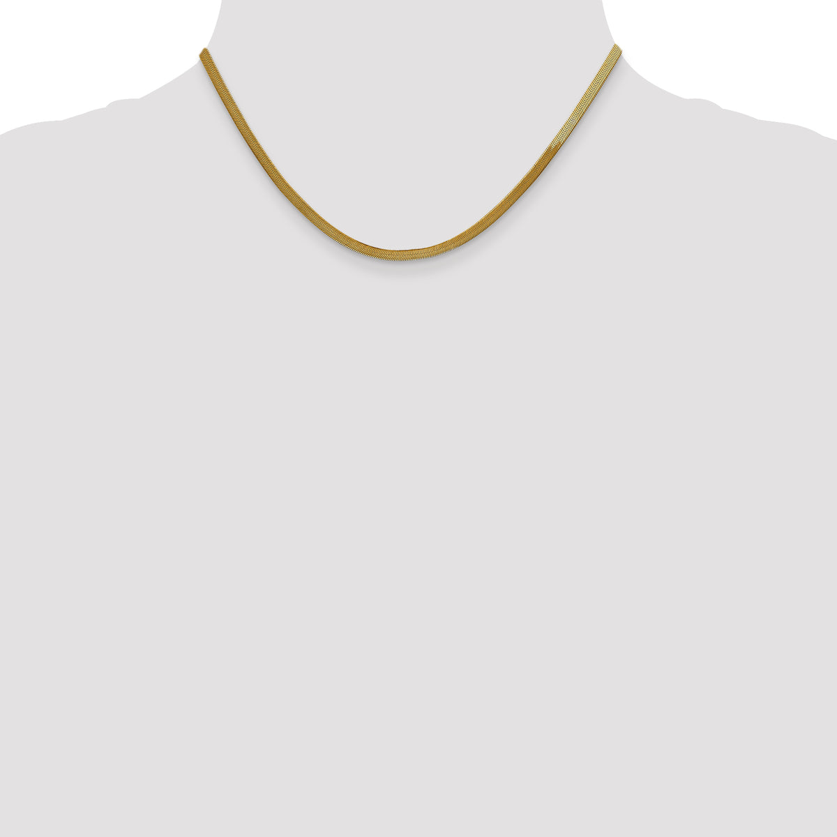 Gold (10K & 14K) Silky Herringbone Chain - 10k Yellow Gold / 16 in / 3 mm